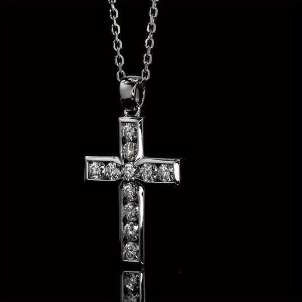 Sterling Silver Luminous 0.2ct*11pcs Moissanite Necklace Jewelry With Certificate Men Women Fashion Necklace Small Fragrance Bohemian Style For Wedding And Party Black Friday Halloween Gift Ideal Gift For Christmas With Gift Box - Image 9