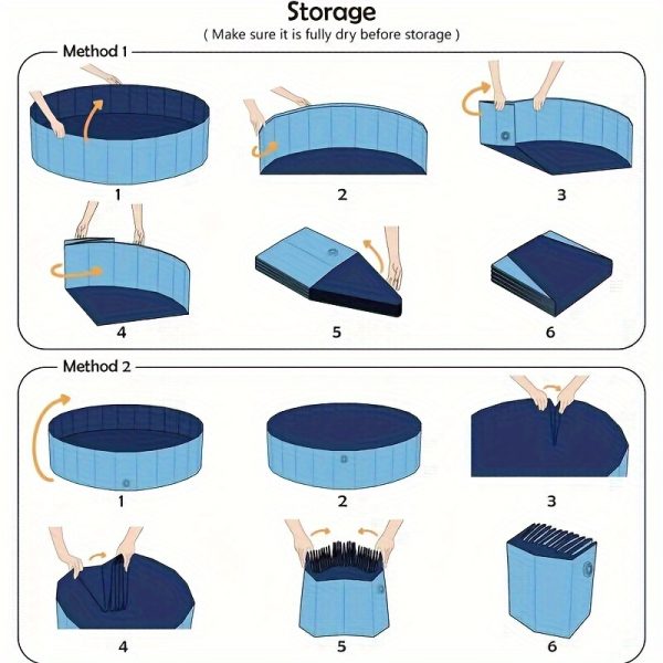 Portable Dog Pool, Foldable Pet Swimming Pool, Anti-Slip Collapsible Pet Bathtub, Hard Plastic Bath Pool For Pets Dogs And Cats - Image 9