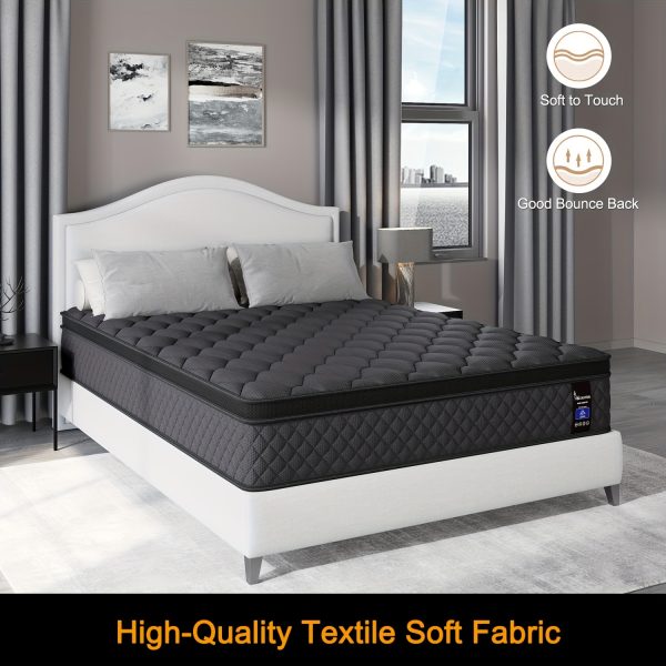 Viscountess 14Inch Gel Memory Foam Hybrid Pocket Spring Mattress Twin Full Queen King Mattress In A Box, Medium Firm - Image 5