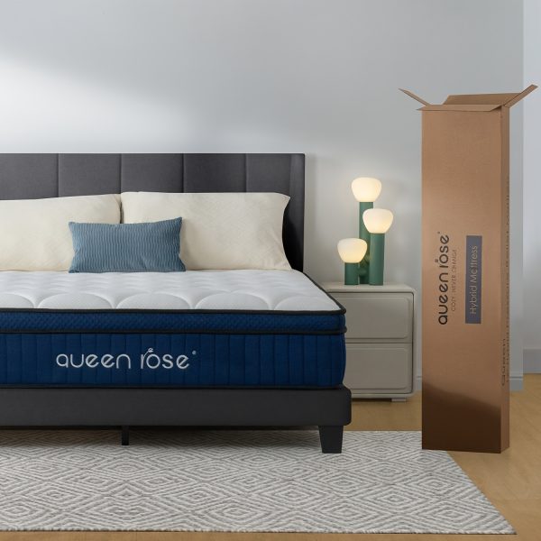 12 Inch Hybrid Mattress In A Box, QUEEN ROSE Mattress, Twin/ Full/ Queen/ King Pillow Top With Individual Pocket Spring For Motion Isolation And Silent Sleep, Medium Soft - Image 2