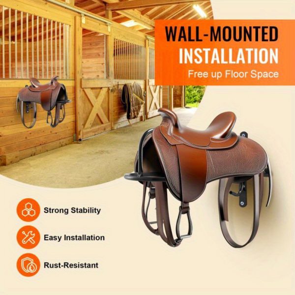 Mount Rack with Padded Bar Set of 8 Sturdy Rack Storage for Horse Gear and Tack Organization