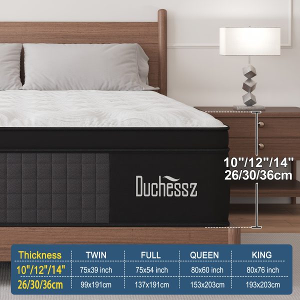 Duchess Luxury Gel Memory Foam Mattress - Cooling Sleep, Motion Isolation, Medium Firm Feel, 12"-14" Thickness, Twin to King Size, Pocket Spring Technology, Mattress In A Box, Breathable Design for Undisturbed Rest - Image 3