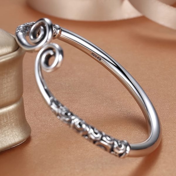 Vintage Solid Silver Bangle With 999 Sterling Silver, Weighing 30 Grams (1.05oz) - Image 3