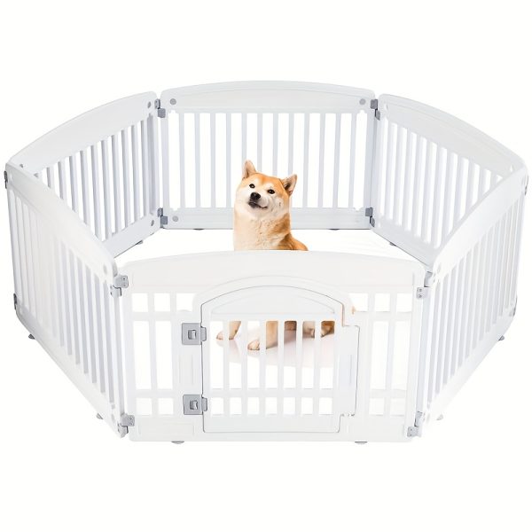 1pc Durable PP Material Dog Playpen, Portable & Foldable Pet Fence with Lockable Door, Easy-to-Clean Indoor/Outdoor Enclosure for Small to Medium Dogs, Secure Suction Cups & Ground Stakes - Image 7
