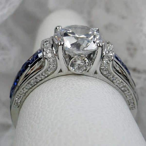 1PC Exquisite 925 Sterling Silver 3 Carat Moissanite Ring - Men's and Women's Party Gift, Daily Wear, Couple's Anniversary Jewelry - Luxurious, Durable, Hypoallergenic, and Sparkling - Image 7
