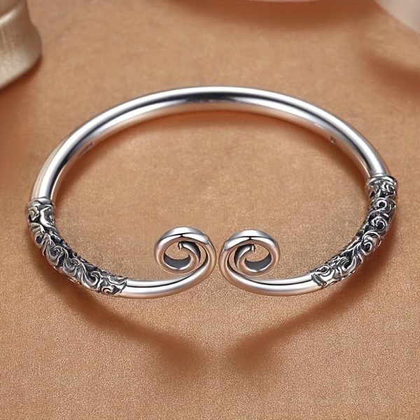 Vintage Solid Silver Bangle With 999 Sterling Silver, Weighing 30 Grams (1.05oz)