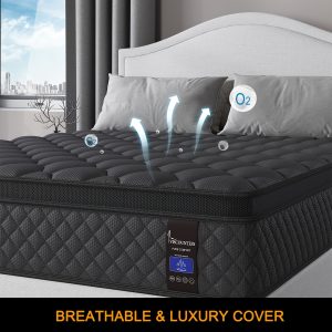 Viscountess Luxury 12" 14" Gel Memory Foam Hybrid Pocket Spring Mattress - Ultimate Sleeping Comfort with Cooling Gel and Individual Pocket Springs - Twin, Full, Queen, King Sizes Available in a Box