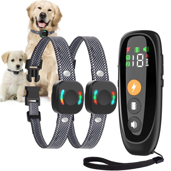 Dog Training Collar, 2800FT For 8-120lbs Dogs, Dog Shock Collar With Remote, Electric Collar 4 Training Modes Beep, Vibration, Shock, Dog Finder, E-Collar Rechargeable For Large/Medium/Small Dog