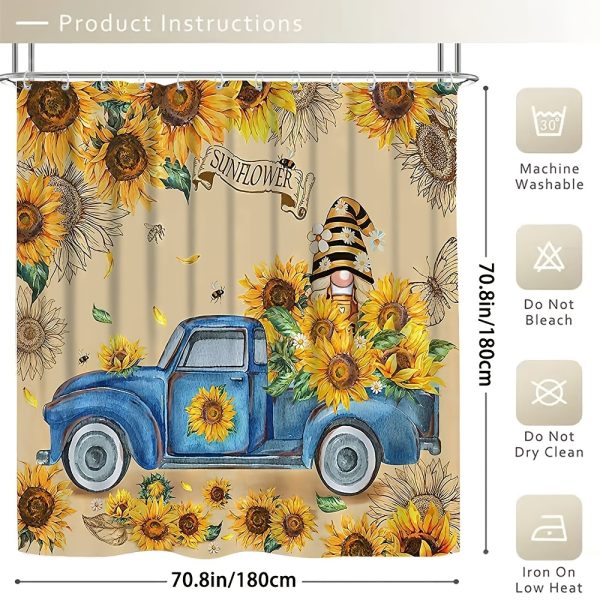 4pcs Rustic Farmhouse Bathroom Set - Waterproof HD Digital Printed Shower Curtain (70.87x70.87inch) with Vintage Barn Wood Design, Non-Slip Bath Mat, U-Shaped Toilet Mat, and Hooks - Charming Country Style Decor, Bathroom Decor And Accessories
