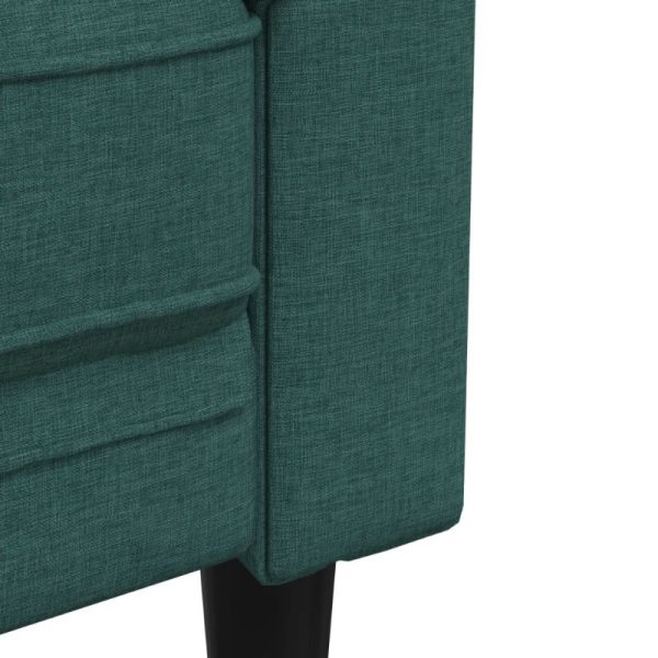 Chesterfield Sofa 2-Seater Dark Green Fabric - Image 8