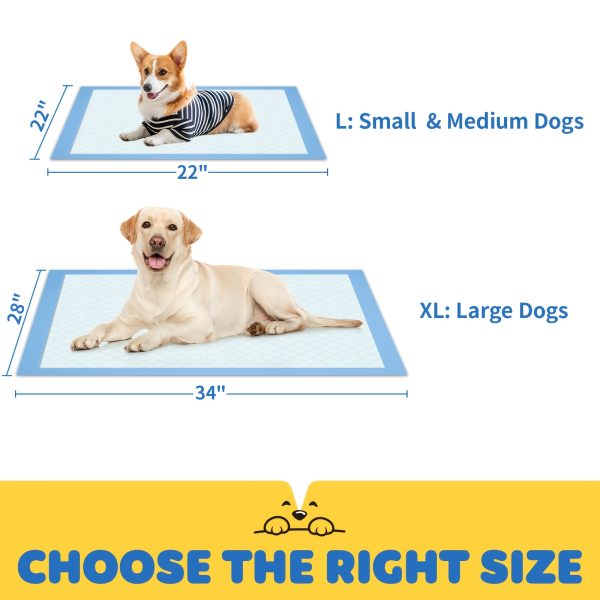 100/50pcs 34" X 28"/22" X 22" Extra Large Super Absorbent Dog Pee Pads - Leak-Proof, Odor-Control, Disposable Pet Piddle Pads For Easy Potty Training And Accidents - Perfect For Dogs, Puppies, Cats, Different Pet Urine Pads, Pet Supplie - Image 3