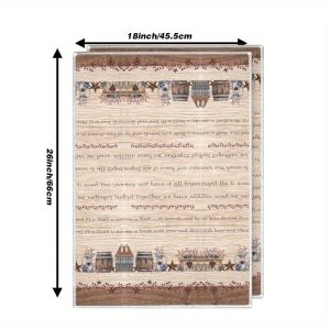 2pcs Rustic Farmhouse Kitchen Towels, 18x26 Inch, Super Soft Woven Polyester, Vintage Inspired Decorative Towels for Home, Unscented, Ideal for Normal & Relaxed Hair
