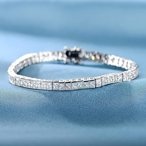 1pc S925 Sterling Silvery 3mm*3mm Zirconia Tennis Bracelet, Men's And Women's Gemstone Jewelry, Creative Trendy Elegant And Exquisite |Give My Granddaughter Jewelry |Bracelet for My Best Friend |Bracelet for My Daughter |Birthday |Party |Christmas