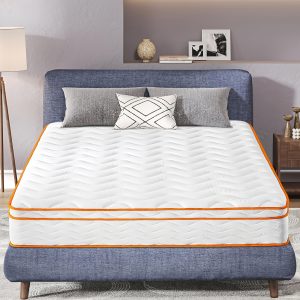 10" 12" Hybrid Mattress Gel Memory Foam Innerspring Mattress Supportive & Pressure Relief with Breathable Soft Knitted Fabric Cover, Pillow Top
