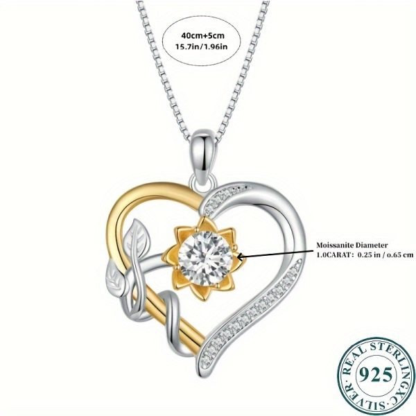 1 Carat High Quality Moissanite 925 Sterling Silver Fine Ladies Fashion Pendant Necklace - Image 4