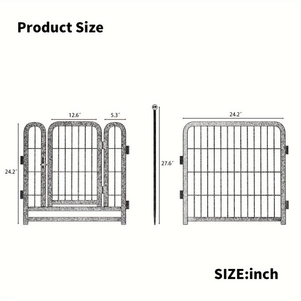 Dog Playpen 8 Panels 24" Height Heavy Duty Dog Fence Puppy Pen For Large Medium Small Dogs Indoor Outdoor Foldable Pet Exercise Pen - Image 4