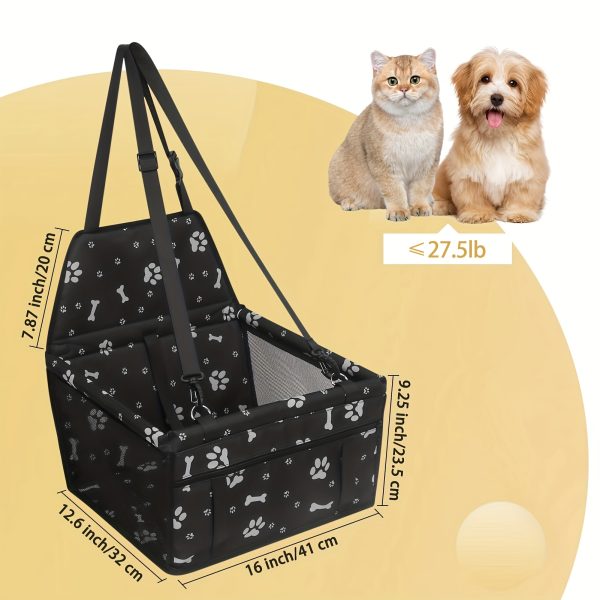 Dog Car Seat, Foldable Waterproof Car Seat Booster, Dog Car Nest, Portable Pet Booster Seat With Clip, Safety Leash And PVC Support Tube, Anti-collapse, Breathable Pet Car Hanging Bag, Pet Car Travel Nest Bag, Suitable For Small Dogs. - Image 3
