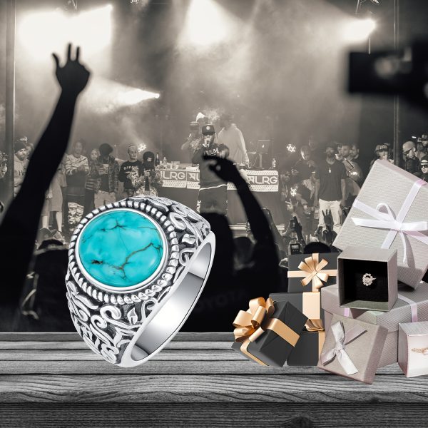 Turquoise Rings For Men 925 Sterling Silver Western Vintage Natural Turquoise Gemstone Ring Jewelry Gifts For Father - Image 6