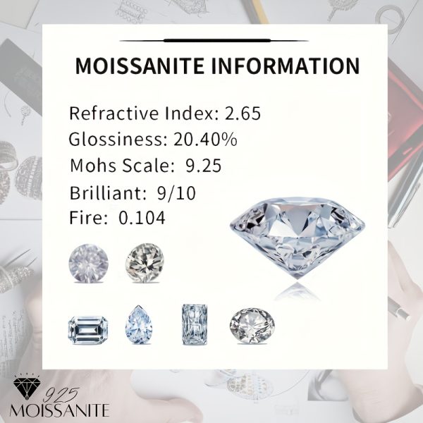 1PS S925 Silver Inlaid Center Stone 2 Carat Moissanite Side Stone Inlaid Zircon And Blue Fused Alumina Ring Unisex Daily Wear Party Banquet Gifts - Image 4