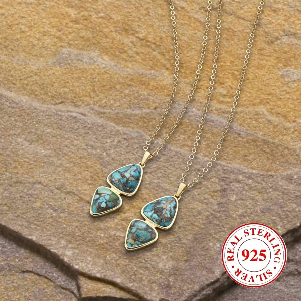 A Vintage Palace-style Natural Turquoise Necklace Made Of 5g Of S 925 Silver. - Image 3