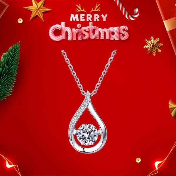 1 Piece Exquisite Water Drop Moissanite Pendant Necklace - 925 Sterling Silver, 1 Carat, Smart Style, Fashionable, Durable, Hypoallergenic, Perfect for Engagement, Wedding, Confession, Anniversary Gift for Friends, Lovers, Family - Image 6