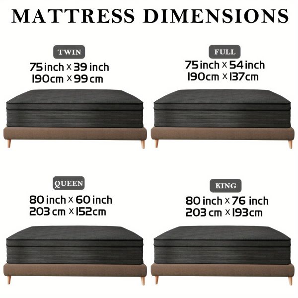 12-Inch Luxury Hybrid Mattress - Twin, Full, Queen, King Size Pocket Spring Mattresses in a Box for Ultimate Comfort and Support - Cooling, Breathable, and Pressure-Relieving Design - Image 5
