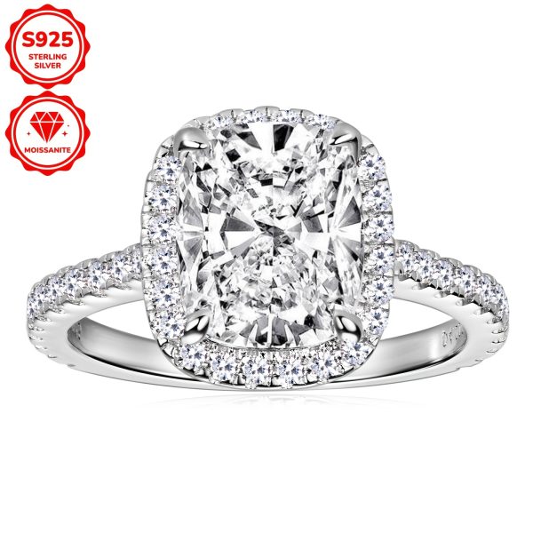 Weight 3.64g US10 size, main stone moissanite - oblong 8x10mm*1pcs, 4 carat 1pc moissanite ring 925 sterling Silvery Women's engagement ring bezel style wedding ring oblong cut moissanite engagement ring anniversary ring - Image 9