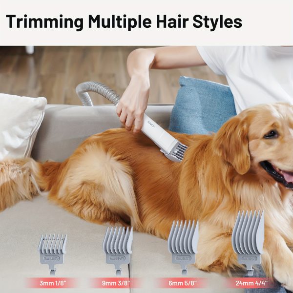 2.5L Pet Hair Vacuum Cleaner & Dog Grooming Kit, 13000kpa/300W Powerful 3-Modes Vacuum with Low Noise Design, Electric Clipper & 4 Comb Attachments for Dogs, Cats, and Other Animals - Image 4