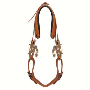 Brown Soft and Durable Cortex Webbing Horse Halter with High-Quality Eyelets, Stainless Steel Rings, and Comfortable Fit for All Horse Breeds and Sizes