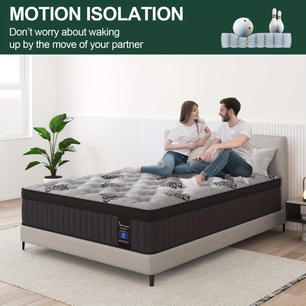 Viscountess Luxury 14-Inch Gel Memory Foam Hybrid Mattress - Ultimate Sleeping Experience with Pocket Spring Support, Medium Firm Comfort, and Convenient Mattress-In-A-Box Design for Twin, Full, Queen, and King Sizes - Image 4