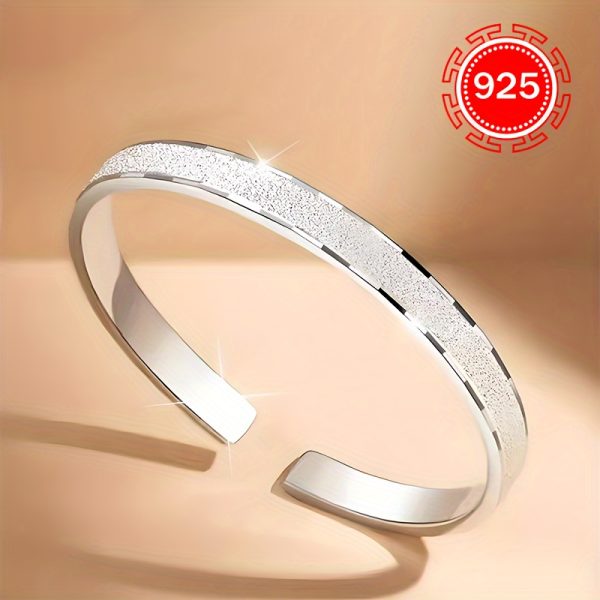 925 Silver Hypoallergenic Fashion Open Bracelet, One Pack, Ladies Starry Bracelet Simple Niche Design Bracelet, For Couples, Girlfriends, Gifts, Daily Wedding Banquets, Seaside Vacations, Thanksgiving Christmas Anti-oxidation Packaging 12g - Image 5