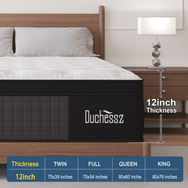 Duchess Luxury Gel Memory Foam Mattress - Cooling Sleep, Motion Isolation, Medium Firm Feel, 12"-14" Thickness, Twin to King Size, Pocket Spring Technology, Mattress In A Box, Breathable Design for Undisturbed Rest - Image 6