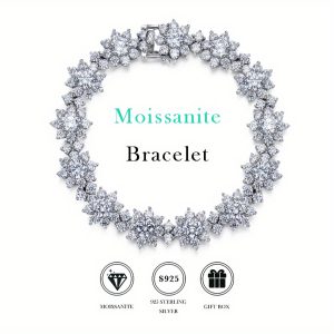 S925 Moissanite Bracelet, Men's And Women's Fashion Party Engagement Wedding Anniversary Gift For Boyfriends And Boyfriends Wedding Anniversary
