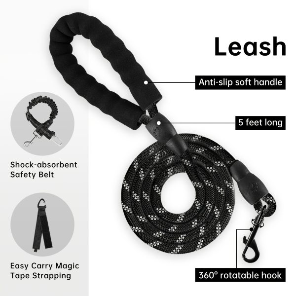 No-Pull Dog Harness for Large Dogs, Fully Adjustable with Leash, Safety Belt, Storage Strap, 360° Reflective Strips & Comfortable Handle - Image 2