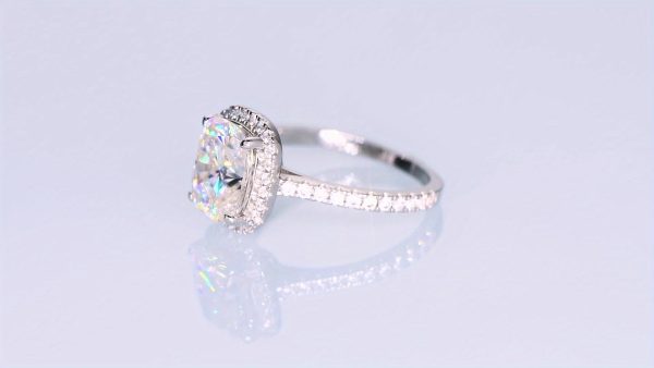 Weight 3.64g US10 size, main stone moissanite - oblong 8x10mm*1pcs, 4 carat 1pc moissanite ring 925 sterling Silvery Women's engagement ring bezel style wedding ring oblong cut moissanite engagement ring anniversary ring - Image 10