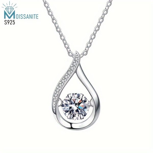 1 Piece Exquisite Water Drop Moissanite Pendant Necklace - 925 Sterling Silver, 1 Carat, Smart Style, Fashionable, Durable, Hypoallergenic, Perfect for Engagement, Wedding, Confession, Anniversary Gift for Friends, Lovers, Family - Image 7
