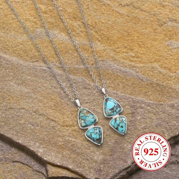 A Vintage Palace-style Natural Turquoise Necklace Made Of 5g Of S 925 Silver. - Image 8