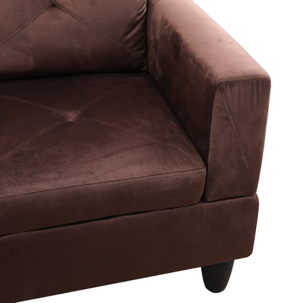 3pcs Vintage Style Brown Microfiber Sofa Set, Armless Pillow-Back Living Room Couches, Hardwood & Metal Frame, Foam & Polyurethane Foam Seating, with No Electricity or Battery Needed for Living Room - Image 10