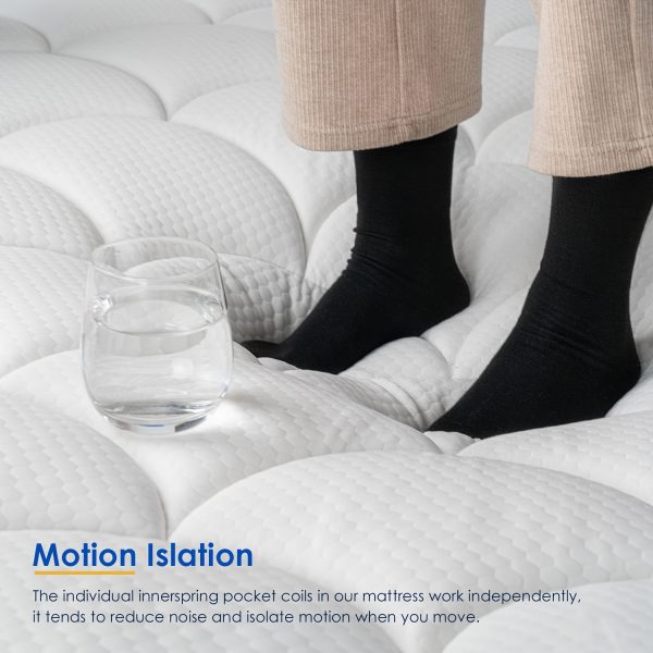 12 Inch Hybrid Mattress In A Box, QUEEN ROSE Mattress, Twin/ Full/ Queen/ King Pillow Top With Individual Pocket Spring For Motion Isolation And Silent Sleep, Medium Soft - Image 5