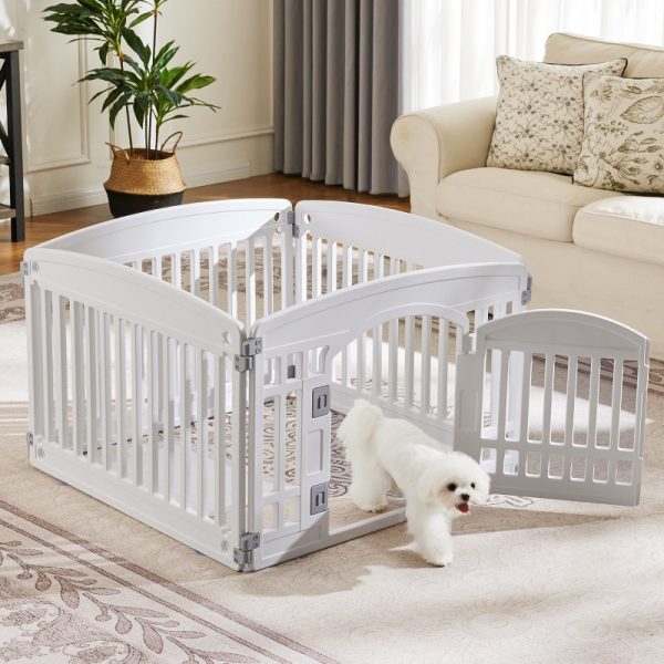 1pc Durable PP Material Dog Playpen, Portable & Foldable Pet Fence with Lockable Door, Easy-to-Clean Indoor/Outdoor Enclosure for Small to Medium Dogs, Secure Suction Cups & Ground Stakes - Image 11