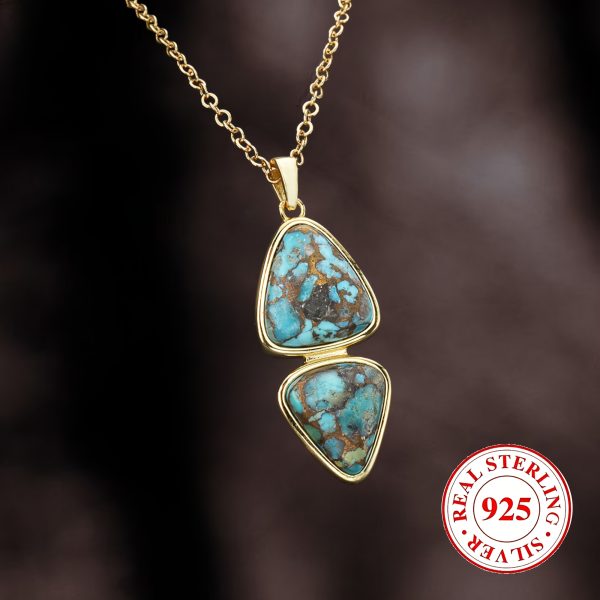 A Vintage Palace-style Natural Turquoise Necklace Made Of 5g Of S 925 Silver. - Image 4