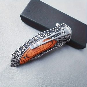 3.6-Inch Classic Vintage Pocket Knife - Sharp Folding Blade, 3D Relief Pattern, Durable EDC for Outdoor Camping Hiking, Men's Everyday Carry, Collectible Gift