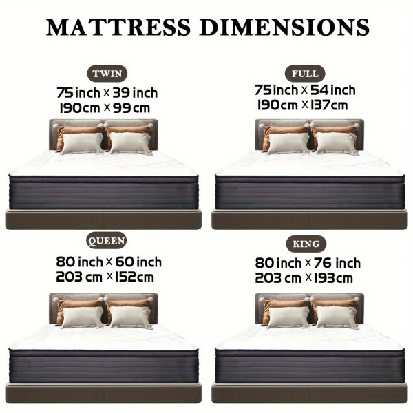 10" 12" 14" Hybrid Mattresses Twin Full Queen King Bed Mattress Pocket Spring In A Box - Image 4