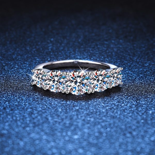 3.6 Carat Moissanite Full Row Ring - 925 Sterling Silver, High-End Design, Classic Elegant, Light Luxury, Daily Wear, Wedding, Party, Birthday, Anniversary, Valentine's Day, New Year, Mother's Day Gift with Gift Box