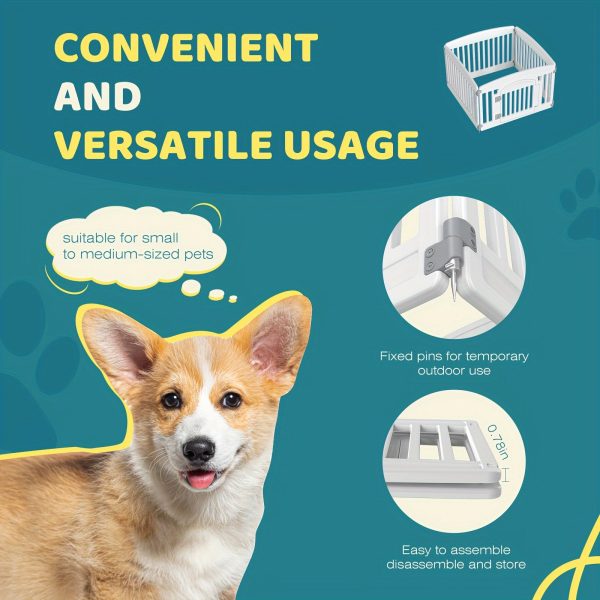 Sports Style 24 Inch Durable Lightweight Pet Playpen, 4/6 Panels Plastic Dog Fence with Lockable Door and Non- Slip Bottom, Suitable for Small to Medium Pets, Easy to Assemble Indoor Outdoor Puppy Pen - Image 5