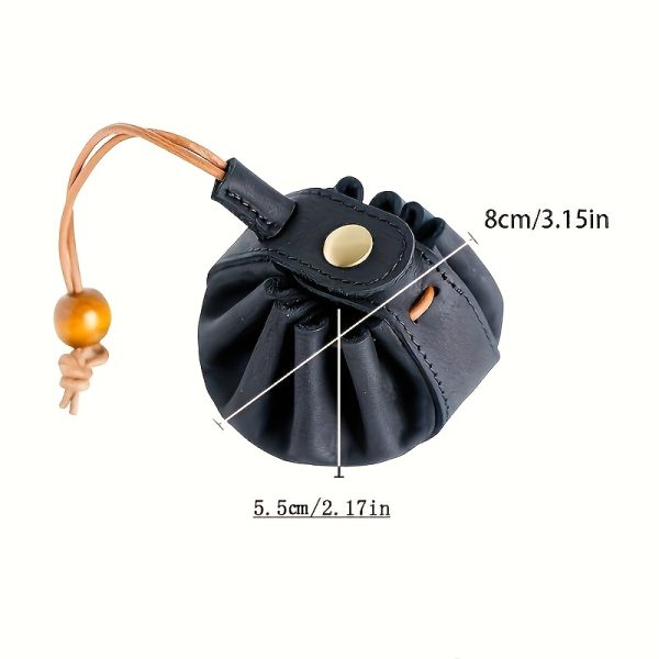 1pc Handmade Head Layer Cowhide Coin Wallet With Drawstring Coin Pouch, Organize Coins, Keys And Other Small Objects, Men'S And Women'S Universal Small Faux Leather Wallet Organizer, Easy To Carry - Image 5