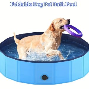 Portable Dog Pool, Foldable Pet Swimming Pool, Anti-Slip Collapsible Pet Bathtub, Hard Plastic Bath Pool For Pets Dogs And Cats