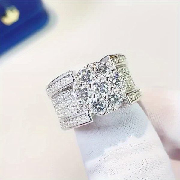 Full Set Moissanite S925 Silver Hip Hop Bully Hot Hip Hop Moissan Ring for Men and Women Classic Fashion Trend Street Party Anniversary Holiday Gift Birthday Gift Graduation Gift - Image 11