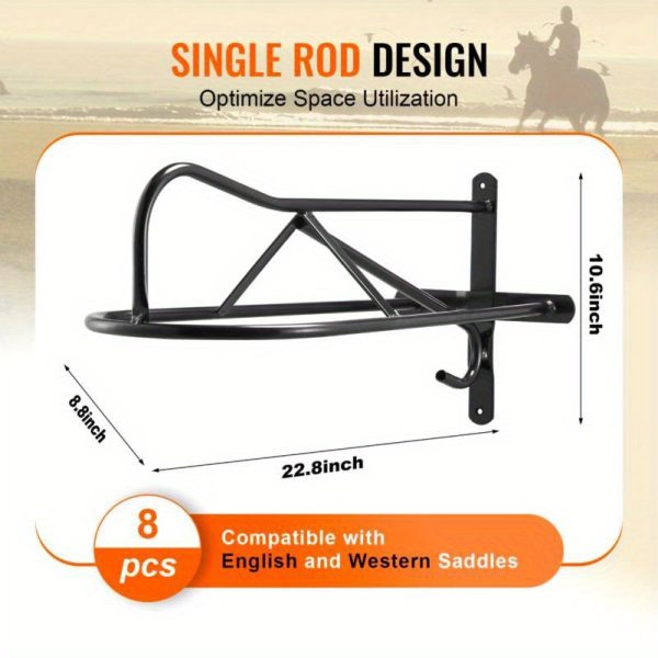 Mount Rack with Padded Bar Set of 8 Sturdy Rack Storage for Horse Gear and Tack Organization - Image 5