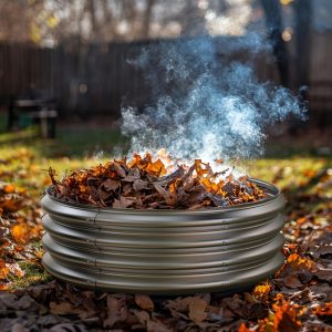 Smokeless Galvanized Steel Fire Pit - 3/4/5ft Round Metal Ring for Backyard, Camping & Outdoor Wood Burning - Versatile Garden Bed Option